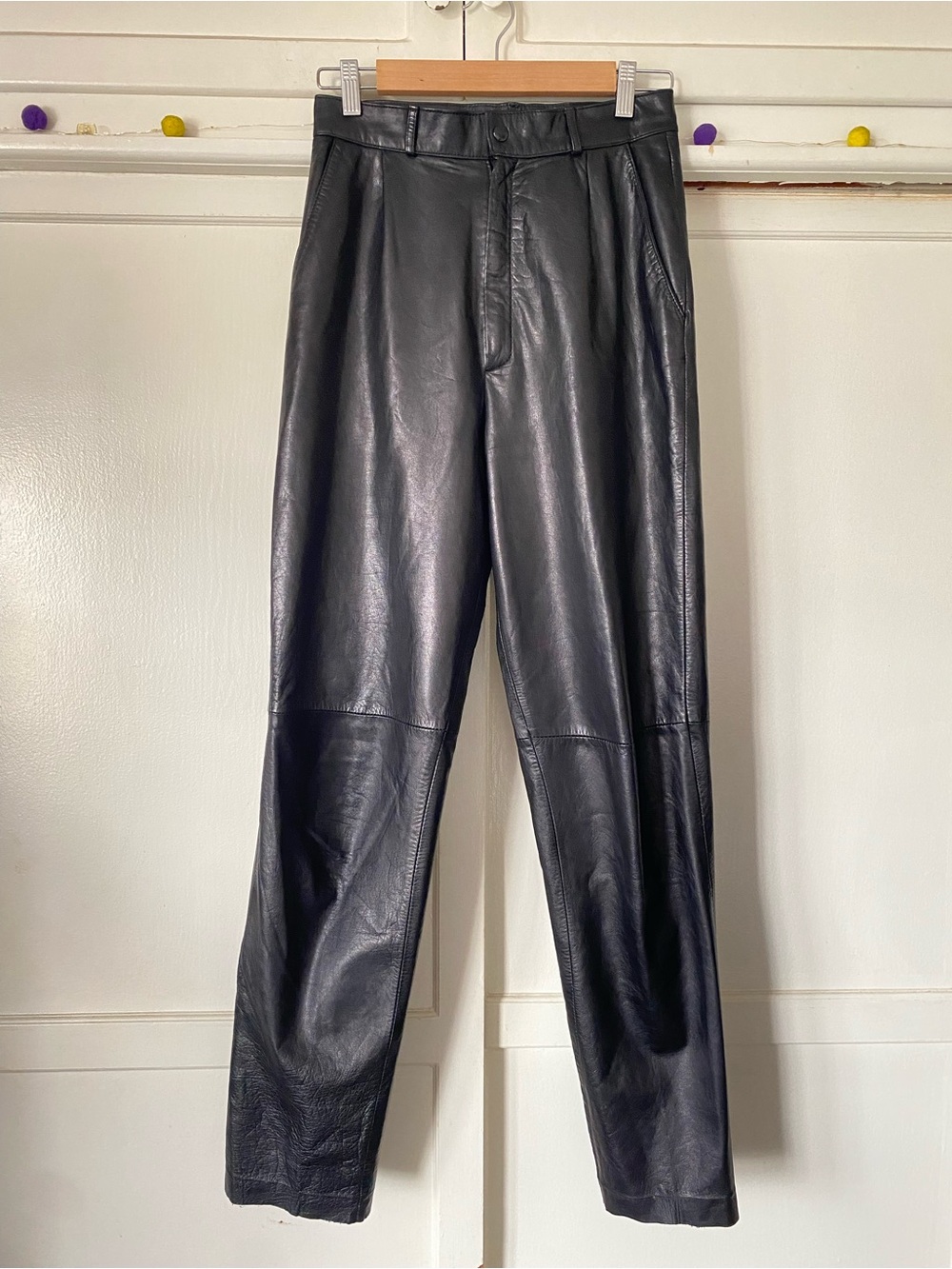 Black Real Leather Pants